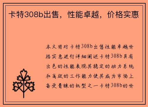 卡特308b出售,性能卓越,价格实惠